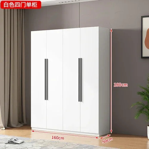 Wooden Wardrobe, Dustproof Cabinet, Cabinet with Clothes Drying Pole, Multiple Sizes Can Be Selected, Home Bedroom Wardrobe