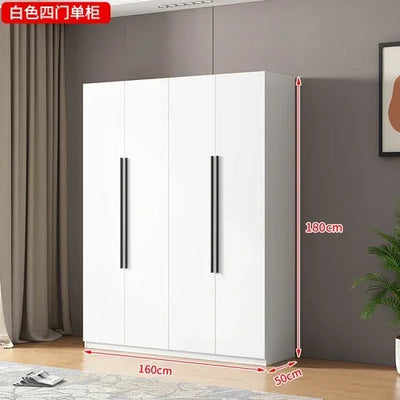 Wooden Wardrobe, Dustproof Cabinet, Cabinet with Clothes Drying Pole, Multiple Sizes Can Be Selected, Home Bedroom Wardrobe