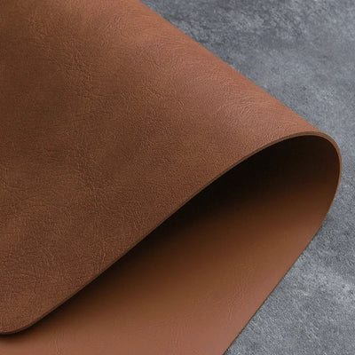 Luxury Placemat Leather Waterproof Double Layer Cowhide  Western Food Mat Hotel Insulation Mat Placemats for Dinning Table