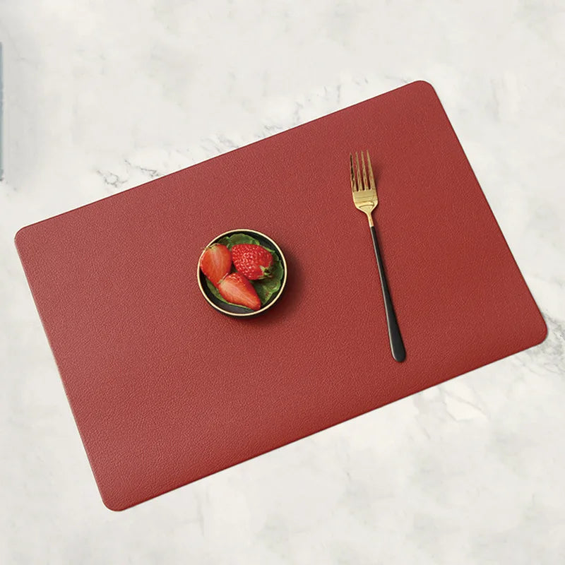 45x30CM Leather Placemats Non-slip Heat Insulating Mat Table Mats Household Waterproof Western Food Mat Coasters