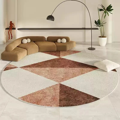 VIKAMA Persian style round crystal velvet carpet Modern geometric decoration living room bedroom sofa non-slip soft carpet