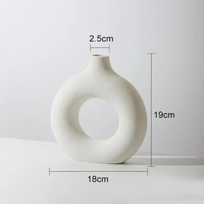 Nordic Ceramic Interlock Vase Bridal Shower Wedding Boyfriend Gift Girlfriend Pampas Grass Living Room Home Decoration