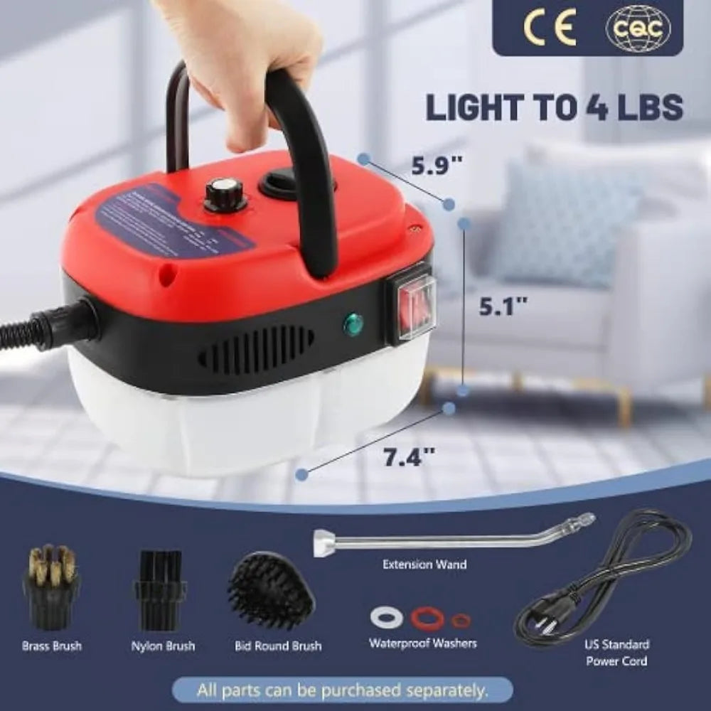 High Pressure Steam Cleaner, 2500W Portable High Temp Bathroom Power Steamer Cleaning Machine For Home Use Grout Tile Kitchen