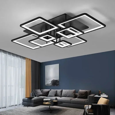 Modern Chandelier Nordic Semi Flush Mount Ceiling Lamp Brushed Home Decor Black Gold Lighting Decoration Fixture Decor Lamps