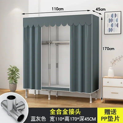 Simple Steel Frame Wardrobe  Easy Assembly, NonWoven Fabric Closet, Durable Storage Solution, Bedroom Organization