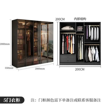 Women Oganizers Wardrobe Drawers Simple Modern Hanger Rail Wardrobes Glass Sliding Door Unique Roupeiro De Quarto Furnitures