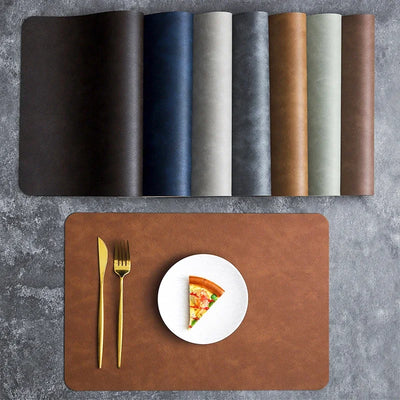 2024 New Faux Leather Placemats Coaster Non-Slip for Kitchen Dining Table Conference Restaurant Coffee Cup Tableware Mat