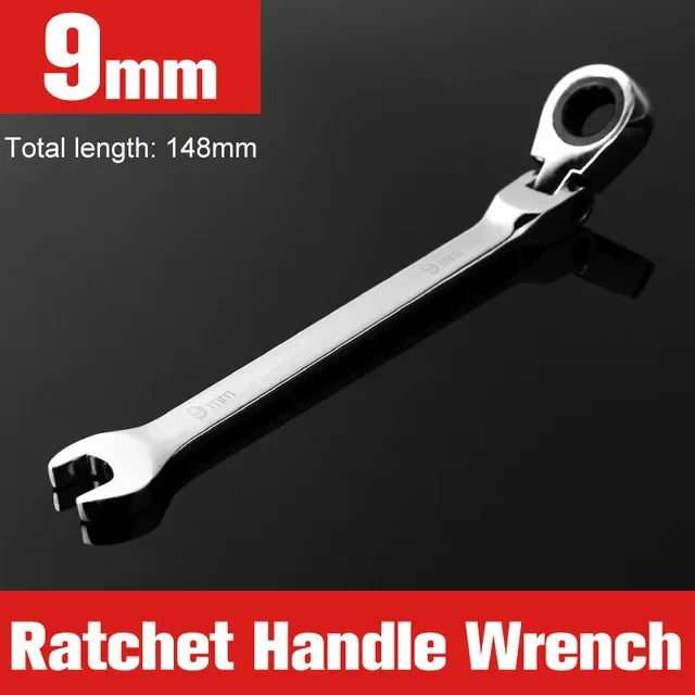 NEW Flex-Head Ratcheting Combination Wrench Set SAE 1/4''-13/16'' Premium 72-Teeth Gear Chrome Organizer Auto Repair Tool