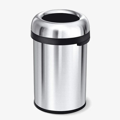 Hot sales13 Gallon 16 Gallon 60 Liter Brushed Stainless SteelCommercial Grade Heavy Gauge Bullet Open Top Trash Bin for Househol