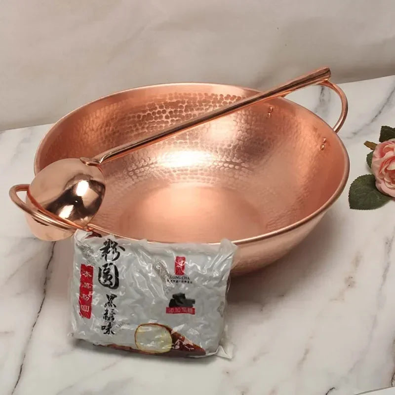 HeavyDuty Pure Copper Cooking Pot Ideal for Jams Soups Fully Induction Gas Stove Compatible Premium Thickened Design