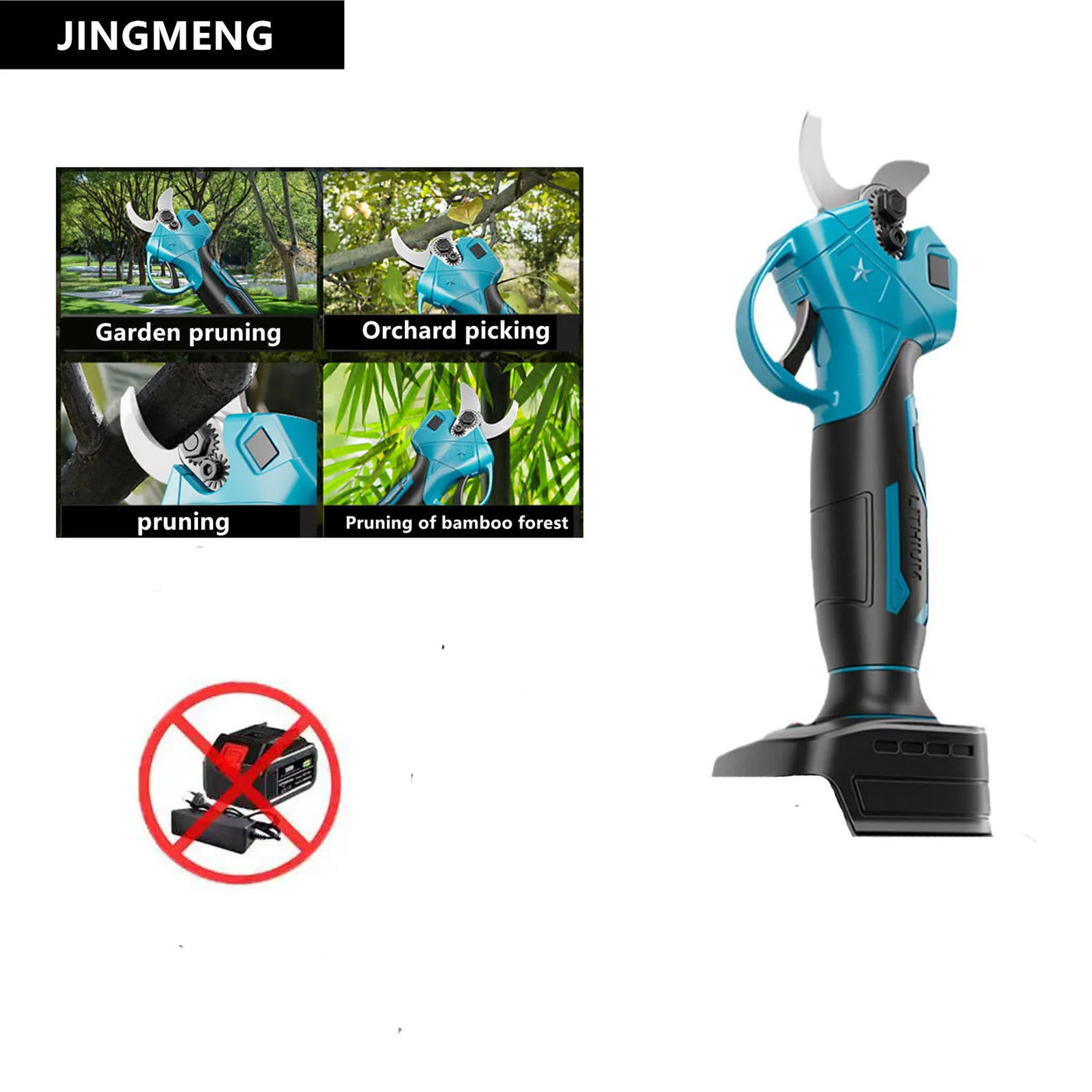 Brushless Cordless Electric Pruning Shears Brushless Garden Pruner Tree Branch Pruner for 18-21V Makita Battery （No Battery）