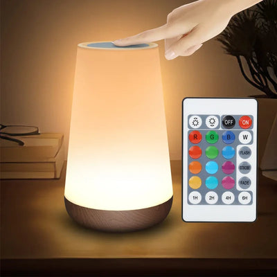 New Remote Controlled Wood Grain Night Light Learning Eye Protection Ambient Light Touch Pat Ambient Light Timed Off