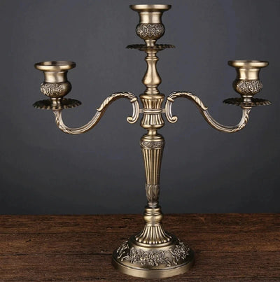 New Bronze Candelabra Metal 5-arms/3 arms Candle Holders Wedding Decoration Candlesticks Event Candle Stand Table Centerpiece