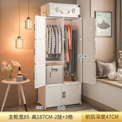 Nordic Minimalist Wardrobe Cupboard Storage Organizer Partitions Bedroom Closet Portable Living Room Muebles Trendy Furniture