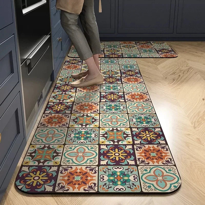 VIKAMA Scandinavian Style Kitchen Floor Mats Long Rugs Entrance Door Mats Modern Bathroom Rugs Washable Balcony Area Rugs