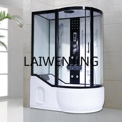 Integral with bathtub surfing steam bath sauna shower room tempered glass