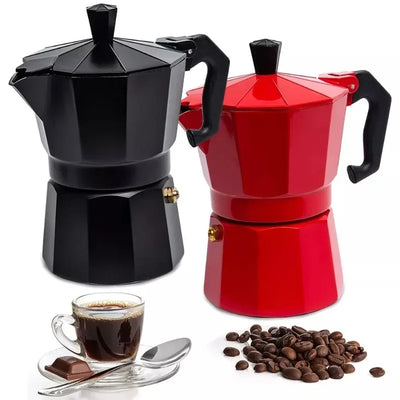 Aluminum Moka Pot Classic Stovetop Coffee Maker Reusable Filter Espresso Coffee Maker with Antiscald Handle Design Kitchen Use