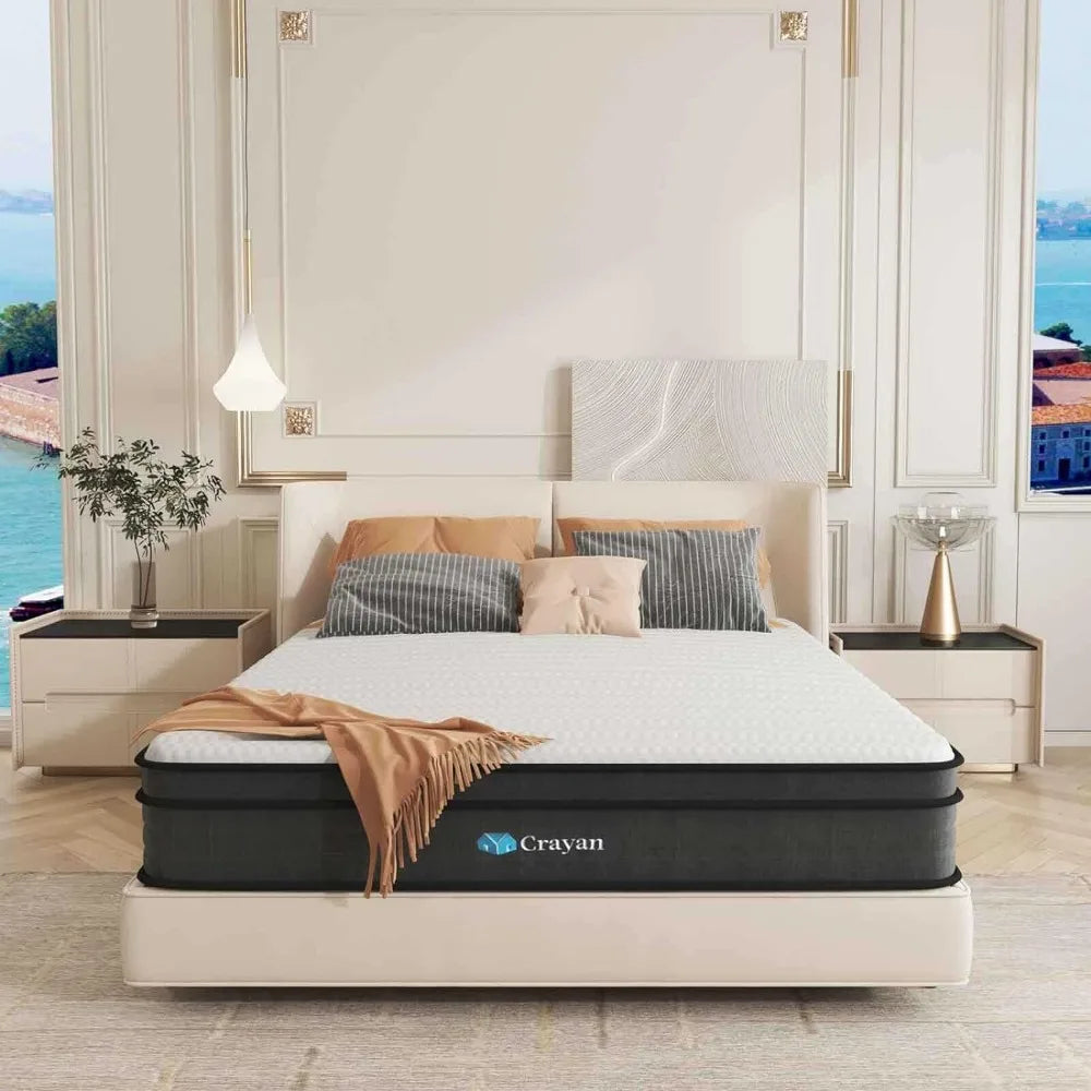 Full Mattress, 10 Inch Memory Foam Mattress Full Size, with Individual Pocket Spring for Silent Sleep, Medium Firm Free Shipping