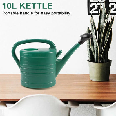 Watering Can With Green 10 Litre 2 Gallons Garden Flower Water Bottle Watering Kettle With Handle Long Mouth