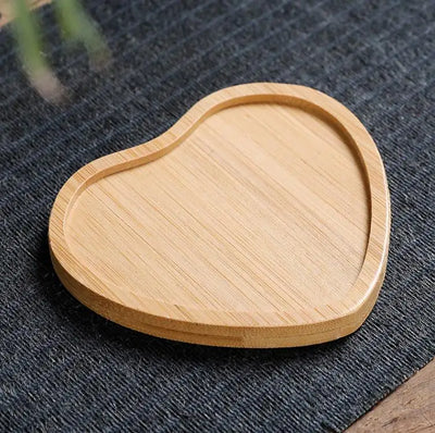 100pcs Creative Heart Shape Coasters Natural Bamboo Cup Mat Placemat Wedding Party Favors and Gifts Souvenirs SN4571