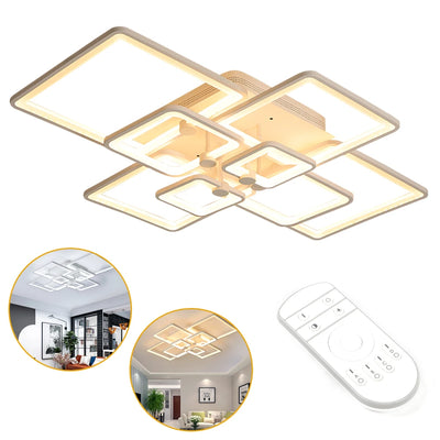 LOYALHEARTDY Modern LED Ceiling Light 8-Heads Square Frame Acrylic Ceiling Lamp Fixture Flush Mount Chandelier for Bedroom