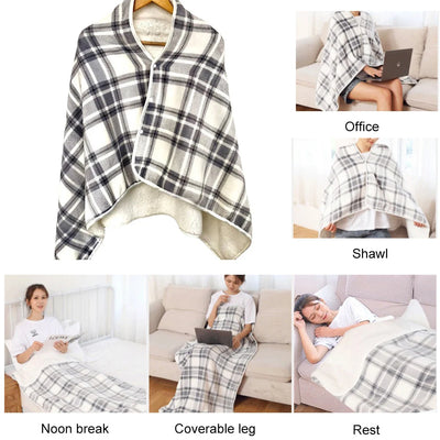 Electric Blanket 3 Heat Settings Wearable Electric Warm Shawl Multifunctional Soft Cold Protection Home Office Back Knee Warmer