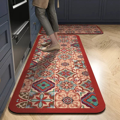 VIKAMA Scandinavian Style Kitchen Floor Mats Long Rugs Entrance Door Mats Modern Bathroom Rugs Washable Balcony Area Rugs