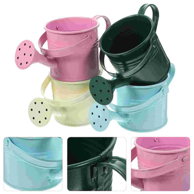 5 Pcs Watering Can with Long Mouth Home Pot Pink Cover for Plants Indoor