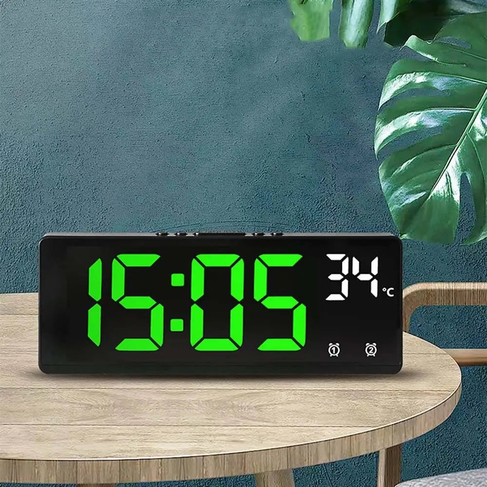 Durable Multi-functional Electronic Clock Temperature Date Home Digital LED Clocks Backlight Voice Control Display Table Clock