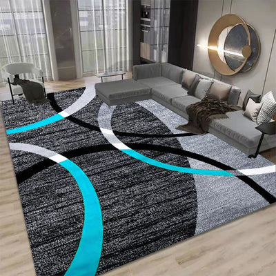 European geometric lines printed decorative carpet bedroom bathroom living room restaurant kitchen balcony elegant ground mat