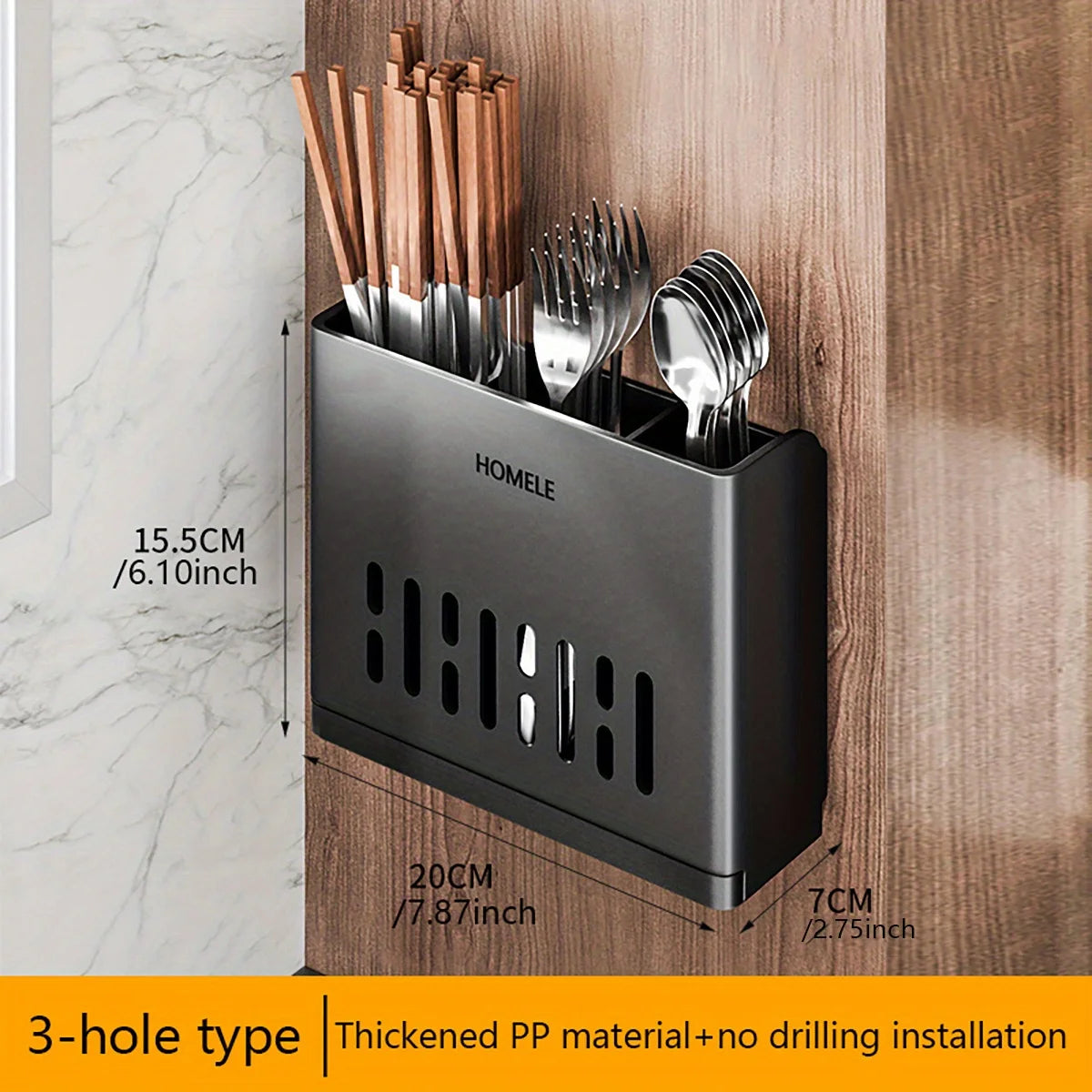 1pc Flatware Organizer, Multifunctional Cutlery Storage Rack With Detachable Water Drain Base, Chopsticks Holder, Utensil Holder