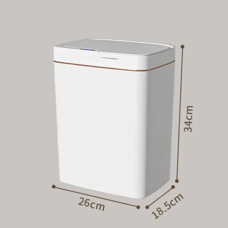 15L Smart Sensor Trash Can Garbage Bucket Waterproof Narrow Seam Automatic Trash Bin Wastebasket for Kitchen Toilet Bedroom