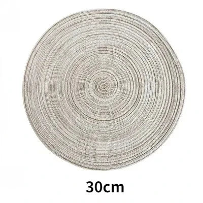 18/30cm Round Table Mat Woven Ramie Placemat Anti Slip Dining Table Mats Non-Slip Tableware Bowl Pads Kitchen Drink Cup Coasters