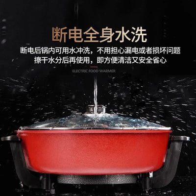 Barbecue Integrated Hotpot Shabu Soup Hot Pot Divided Electric Mandarin Duck Nonstick Round Chafing Dish Chinese Fondue Cookware