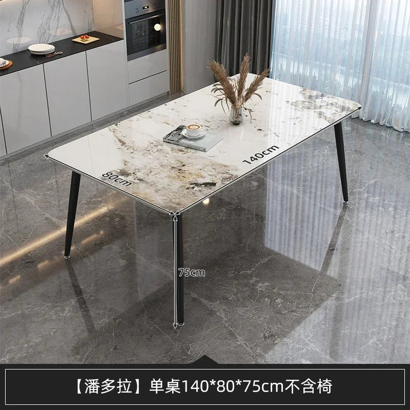 Design Luxury Dining Table Modern Living Nordic Minimalist Dining Table Rectangle Waterproof Set Sala Da Pranzo Home Furniture