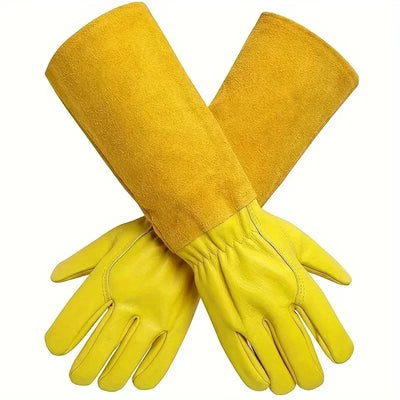 Gardening Gloves for Women Rose Pruning Thorn & Cut Proof Long Elbow Durable Cowhide Leather Gardening Gloves for Pruning