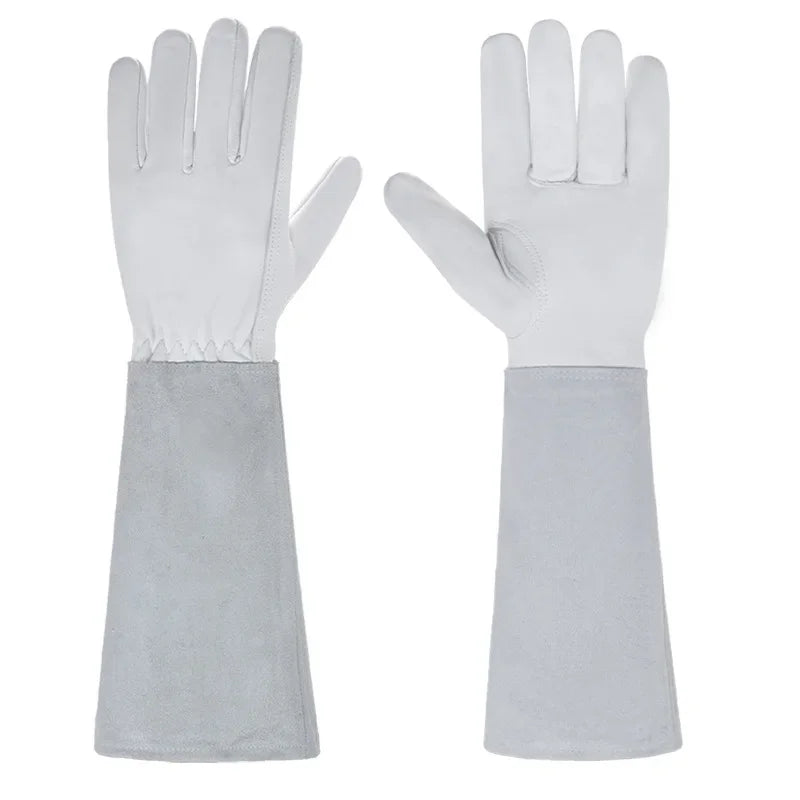 Gardening Gloves for Women Rose Pruning Thorn & Cut Proof Long Elbow Durable Cowhide Leather Gardening Gloves for Pruning