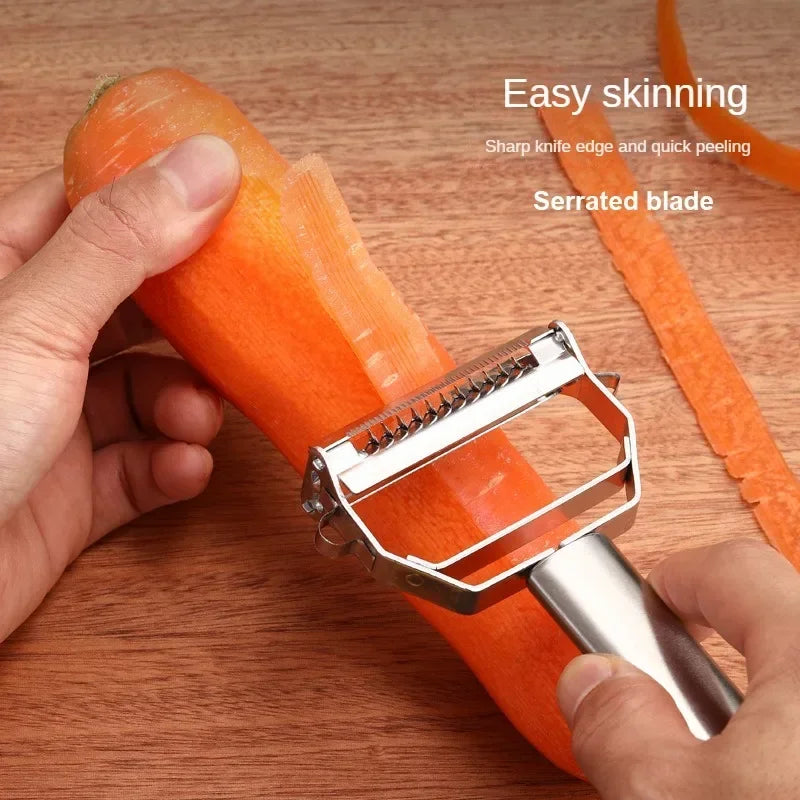 Multifunctional Fruit Vegetable Peeler 2in1 Stainless Steel Vegetable Grater Fruit Peeling Knife for Fruit and Vegetable Kitchen