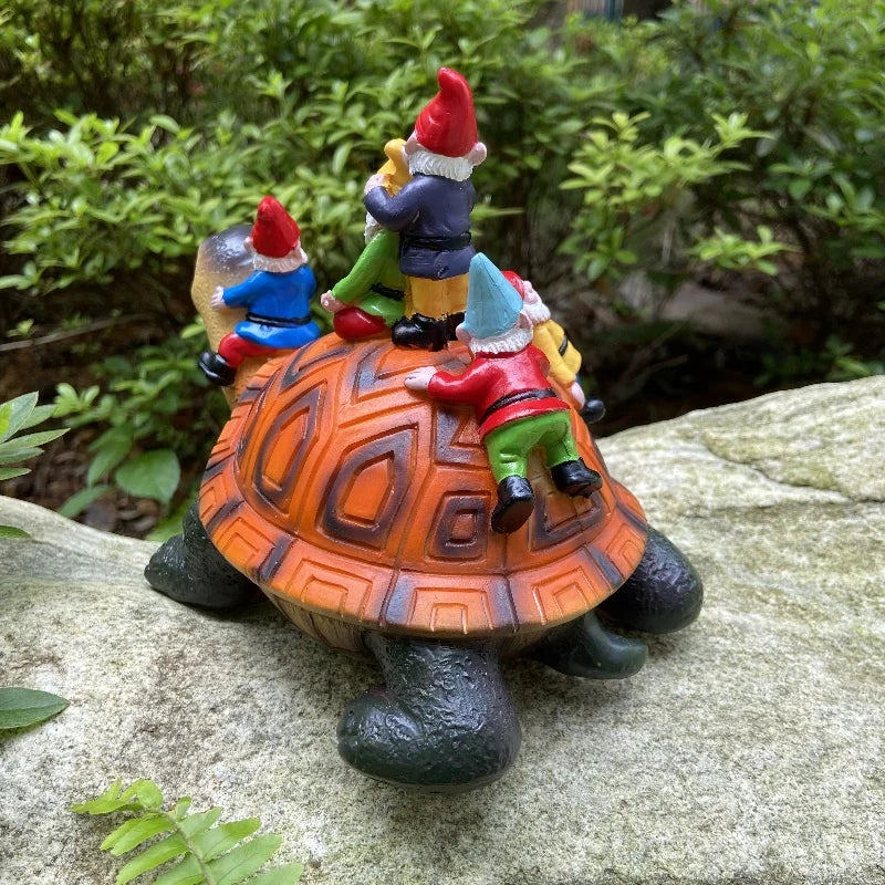 1Pc, Garden Dwarf Turtle Statue Courtyard Art Resin Statue Decoration Outdoor Garden and Courtyard Lawn