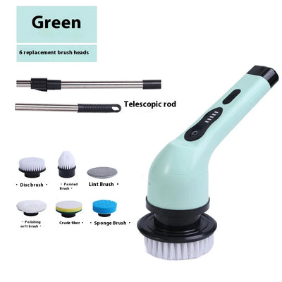 Electric Cleaning Brush 2-gear Electric Rotary Floor Scrubber Wireless Cordless 360 Adjust Extension Handle Home Cleaning Tools