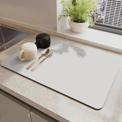 1 PIECE MULTI-PURPOSE ABSORBENT MAT FOR KITCHEN COUNTERTOP CUP DRAIN AND BOWL TRAY DRYER