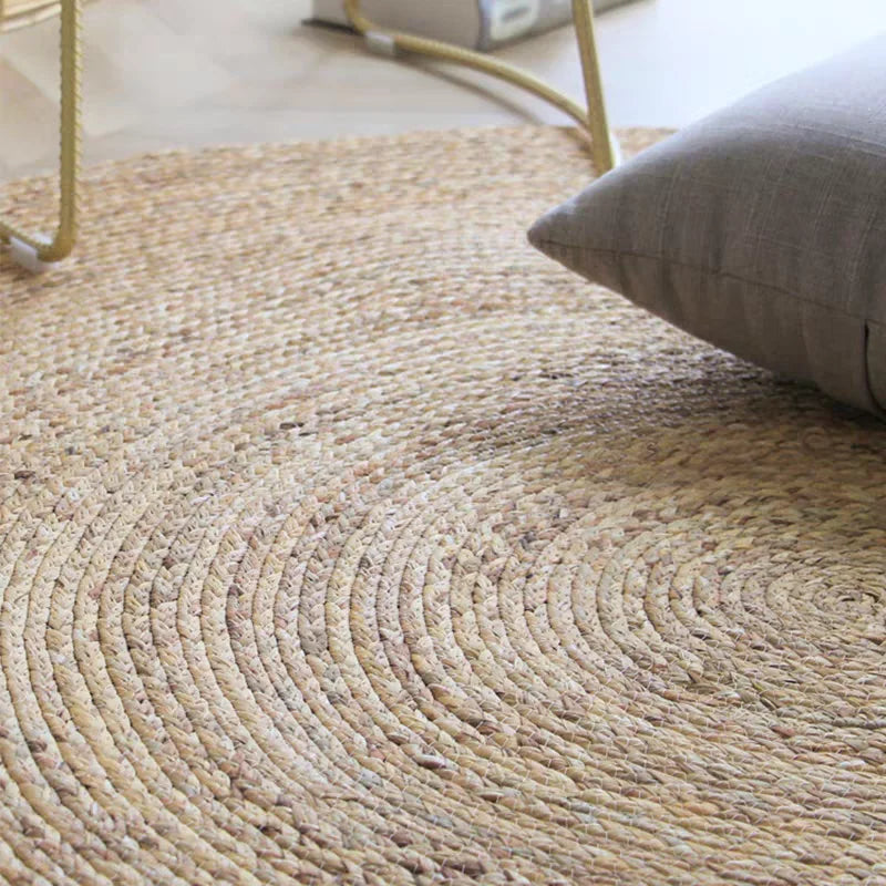 100% Straw Round Carpets Rugs for Living Room Bedroom Bulrush Natural Reed Grass Rattan Carpet Tea Table Floor Mats Hand-woven