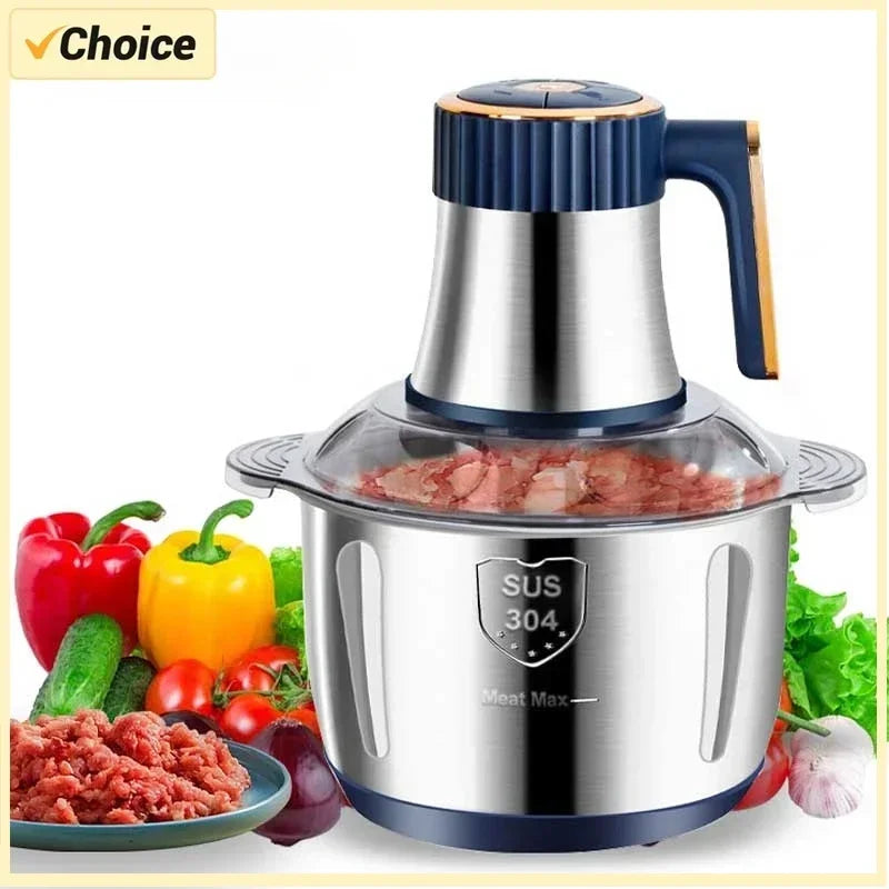 Electric Meat Grinder 304 Stainless Food Crusher Multifunction Vegetable Fruit Pepper Garlic Chopper Mincer Baby Food Processor