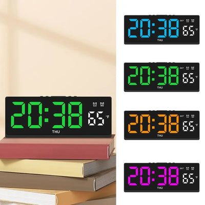 Multi-functional Electronic Wall Clock New Date Wall-mounted Digital LED Clocks Temperature Voice Control Display Table Clock