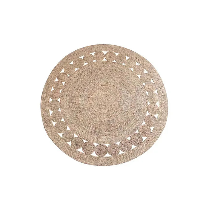 Natural Bulrush Round Carpets Rugs Straw Grass Rattan Carpets Bedroom Living Room Tea Table Floor Mats Environmentally Friendly