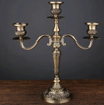 Home decor Bronze Candelabra Metal 5/3 arms Candle Holders Wedding Decoration Candlesticks Event Candle Stand Table Centerpiece