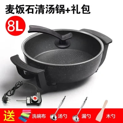 Barbecue Integrated Hotpot Shabu Soup Hot Pot Divided Electric Mandarin Duck Nonstick Round Chafing Dish Chinese Fondue Cookware