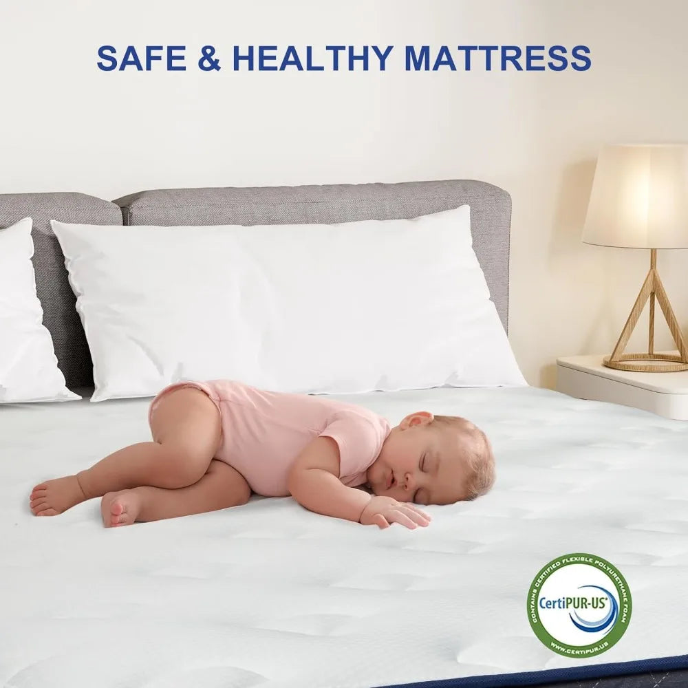 Queen Size Mattress, 12 Inch Hybrid Queens Mattress Medium Soft with Individual Pocket Coils & Memory Foam, Queen Size Mattress