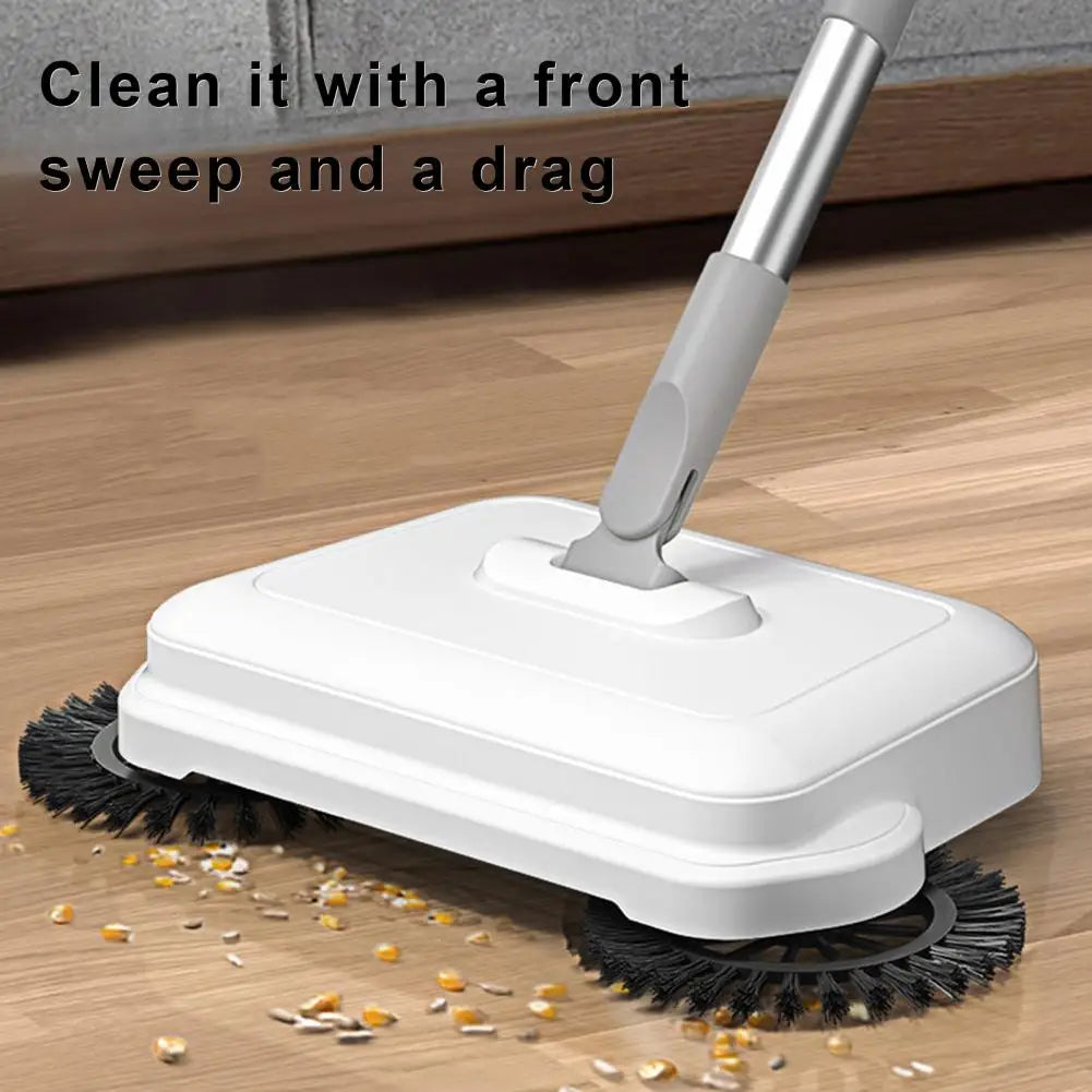 Quiet Hand Sweeper Compact Hand-push Sweeper Set for Home Office 360-degree Cleaner with Adjustable Mop Brush Wet for Apartments