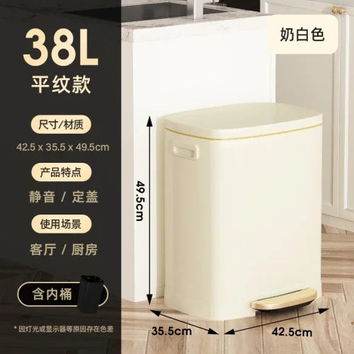 50 liter ultra large capacity stainless steel trash can, pedal style kitchen dedicated high-end household use